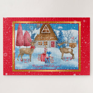 Puzzle Cerfs et cadeaux en Personnaliser de soirée de vac