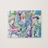 Puzzle Cerfs-volants de lutte -- Bleu (Horizontal)