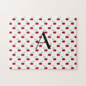 Puzzle Cerises de rouge de monogramme (Horizontal)