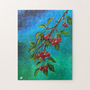 Puzzle Cerises Rouges à l'Aube d'Été Peinture par Alfred
