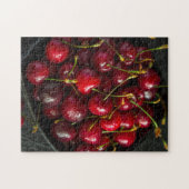 Puzzle Cerises Rouges Douces Fruits d'Été Nature Morte (Horizontal)