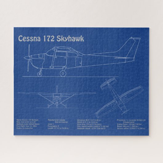Puzzle Cessna 172 Skyhawk - Plan directeur de l'avion AD (Horizontal)