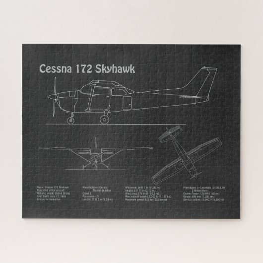 Puzzle Cessna 172 Skyhawk - Plan directeur de l'avion PD (Horizontal)