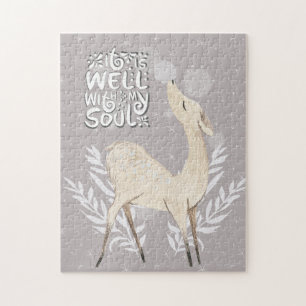 Puzzle C'est bien avec mon âme, Cerf d'Aquarelle d'hiver