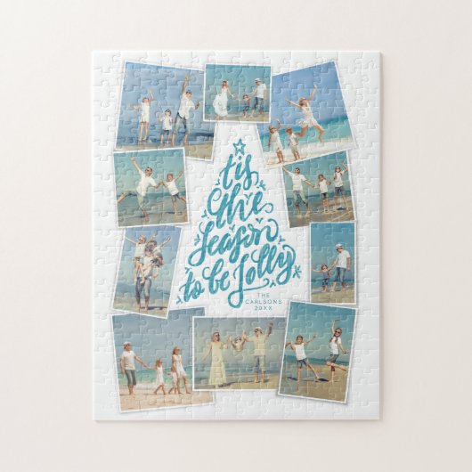 Puzzle C'est la saison à la main lettré arbre photo colla (Vertical)