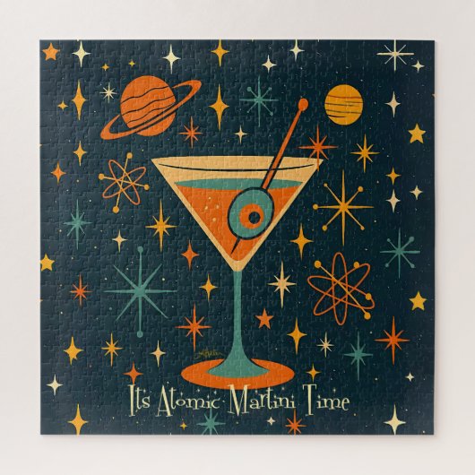 Puzzle C'est l'heure du Martini Atomique Étoiles Cosmique (Vertical)