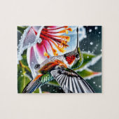 Puzzle C'est un bel oiseau-colibri d'hibiscus givré b (Horizontal)