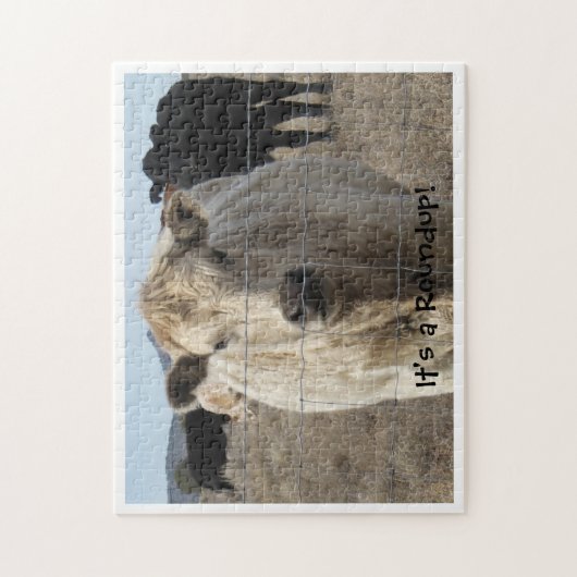 Puzzle C'est un rassemblement ! Troupeau de vache noir et (Vertical)