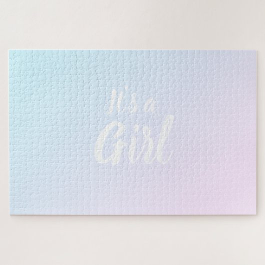 Puzzle C'est une fille rose dégradé bleu révéler sexe (Horizontal)