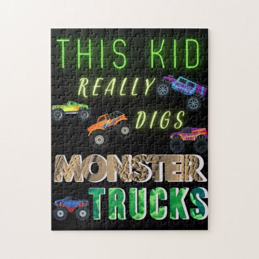 Puzzle Cet Enfant A Vraiment Digéré Des Camions Monster (Vertical)