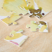 Puzzle Cette Aquarelle aussi passera la couleur bleu rose (Côté)