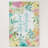 Puzzle Cette Aquarelle aussi passera la couleur bleu rose (Vertical)