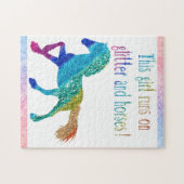 Puzzle Cette fille court sur la Parties scintillant et le (Horizontal)