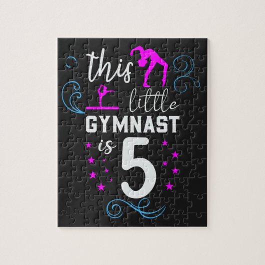 Puzzle Cette Petite Gymnaste Est 5 Filles Anniversaire (Vertical)
