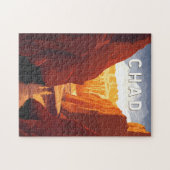 Puzzle Chad Illustration Travel Art Vintage (Horizontal)