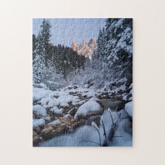 Puzzle Chaîne de montagnes de Geisler enneigée (Vertical)