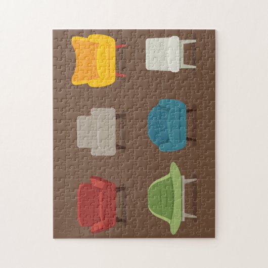 Puzzle Chaises modernes du milieu du siècle (Vertical)