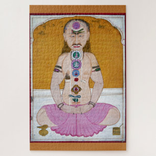 Puzzle Chakra Yoga Illustration for Meditation