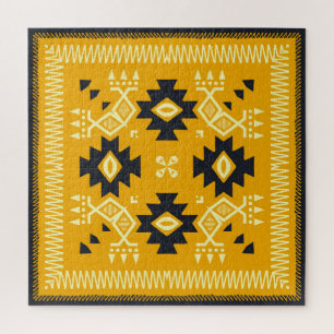 Puzzle châle carré, cachemire floral batik paisley.