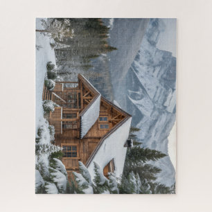 Puzzle Chalet de montagne d'hiver époustouflant
