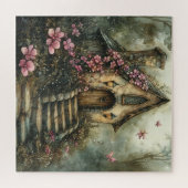 Puzzle Chalet Fairytale aux fleurs roses (Horizontal)