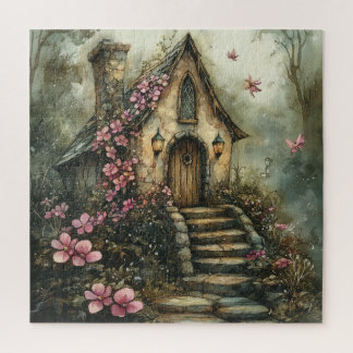 Puzzle Chalet Fairytale aux fleurs roses