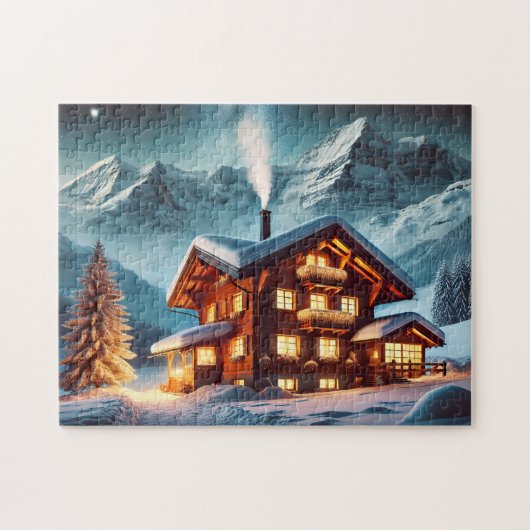 Puzzle Chalet suisse des Alpes étoilées (Horizontal)