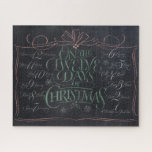 Puzzle Chalkboard Lettering 12 Days of Christmas Chalk<br><div class="desc">Fashionable and fun chalkboard look. It will make people break out in song…. "Five Gold Rings…" Perfect classy and classic holiday decoration.When you have your Christmas party place the puzzle pieces on a table and let your guests have some fun. It will be a gathering area. Find this piece of...</div>