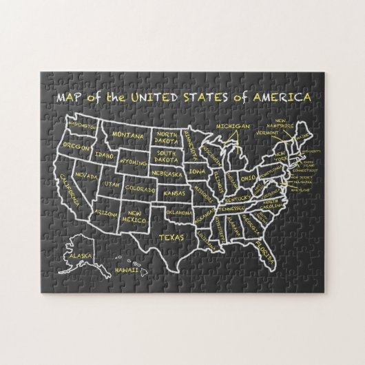 Puzzle Chalkboard Map of the United States (Horizontal)