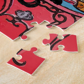 Puzzle Chambre rouge avec chat noir (Côté)