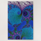 Puzzle Chameleon fractal bleu Abstrait (Vertical)