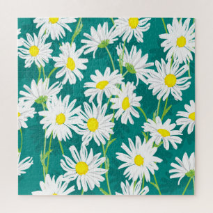 Puzzle Chamomile Turquoise : Illustration Florale Sans Me