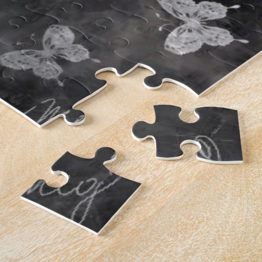 Puzzle Champ Dandelions - Collection d'art noir blanc (Côté)
