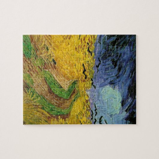 Puzzle Champ de blé avec corbeaux (Horizontal)