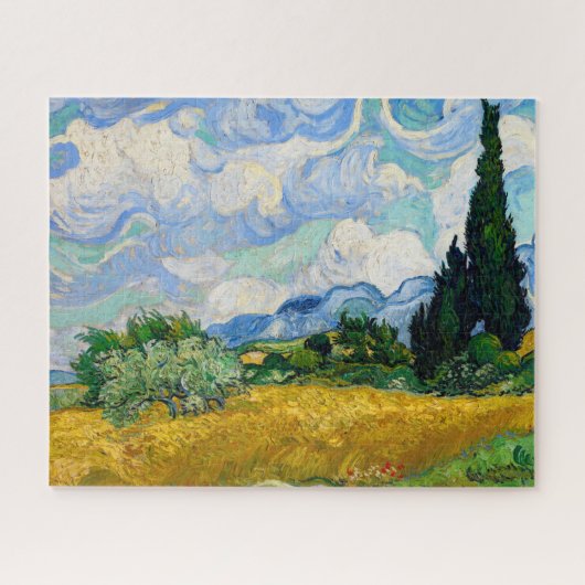Puzzle Champ de blé avec cyprès par Vincent Van Gogh (Horizontal)