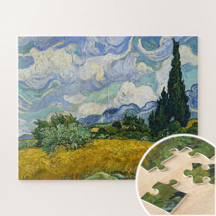 Puzzle Champ de blé avec Cyprès, Vincent van Gogh