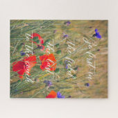 Puzzle Champ de blé avec des coquelicots et des fleurs de (Horizontal)