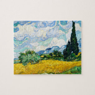 Puzzle Champ de blé de Vincent Van Gogh avec Cyprès