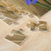 Puzzle Champ de blé d'été avec fleurs bleues (Côté)