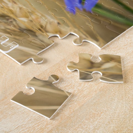 Puzzle Champ de blé d'été avec fleurs bleues (Côté)
