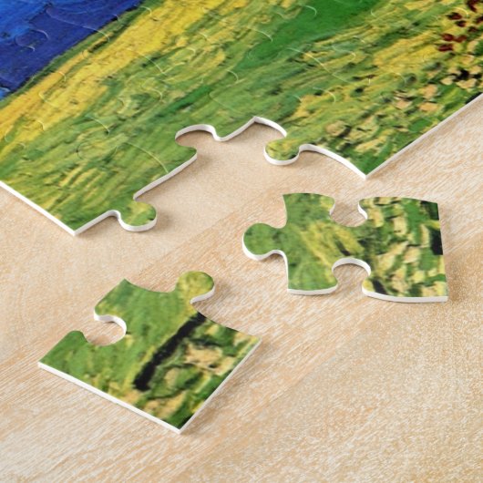 Puzzle Champ de blé sous ciel nuageux par Vincent van Gog (Côté)