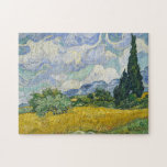Puzzle Champ de blé Vincent Van Gogh avec Cyprès<br><div class="desc">Belle oeuvre vintage de 1889 du célèbre peintre Vincent Van Gogh,  un de mes artistes préférés de l'époque impressionniste. L'impressionnisme paysage art présente de grands cyprès verts dressés contre de jolis nuages tourbillonnants au-dessus d'un champ de blé.</div>