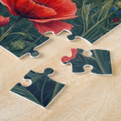 Puzzle Champ de coquelicots et de dahlias (Côté)