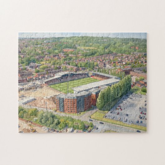 Puzzle Champ de course de Wrexham - Aquarelle (Horizontal)