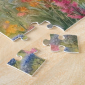 Puzzle Champ de Fleur sauvage d'aquarelle de vache Highla (Côté)