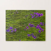 Puzzle Champ de fleurs de larkspur violet (Horizontal)