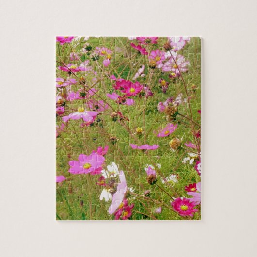 Puzzle Champ De Fleurs Roses (Vertical)