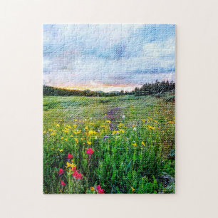 Puzzle Champ de fleurs sauvages charmants Paysage naturel