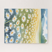 Puzzle Champ de pâquerettes | Peinture florale de prairie (Horizontal)