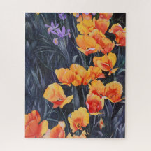 Champ de pavot Peinture impressionniste colorée